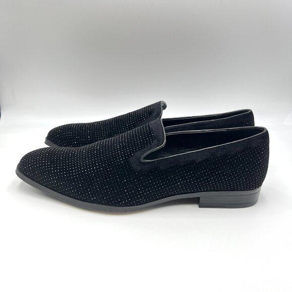 Stacy Adams‎ Mens Size 10.5M Black Studded Velvet Loafers Dress Shoes - Picture 6 of 14